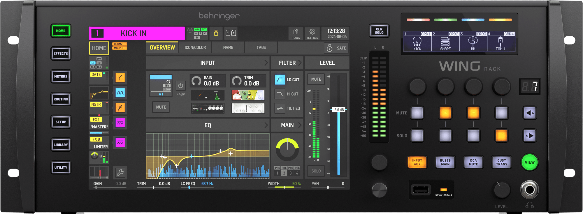 Front view of the Behringer Wing Digital Mixer